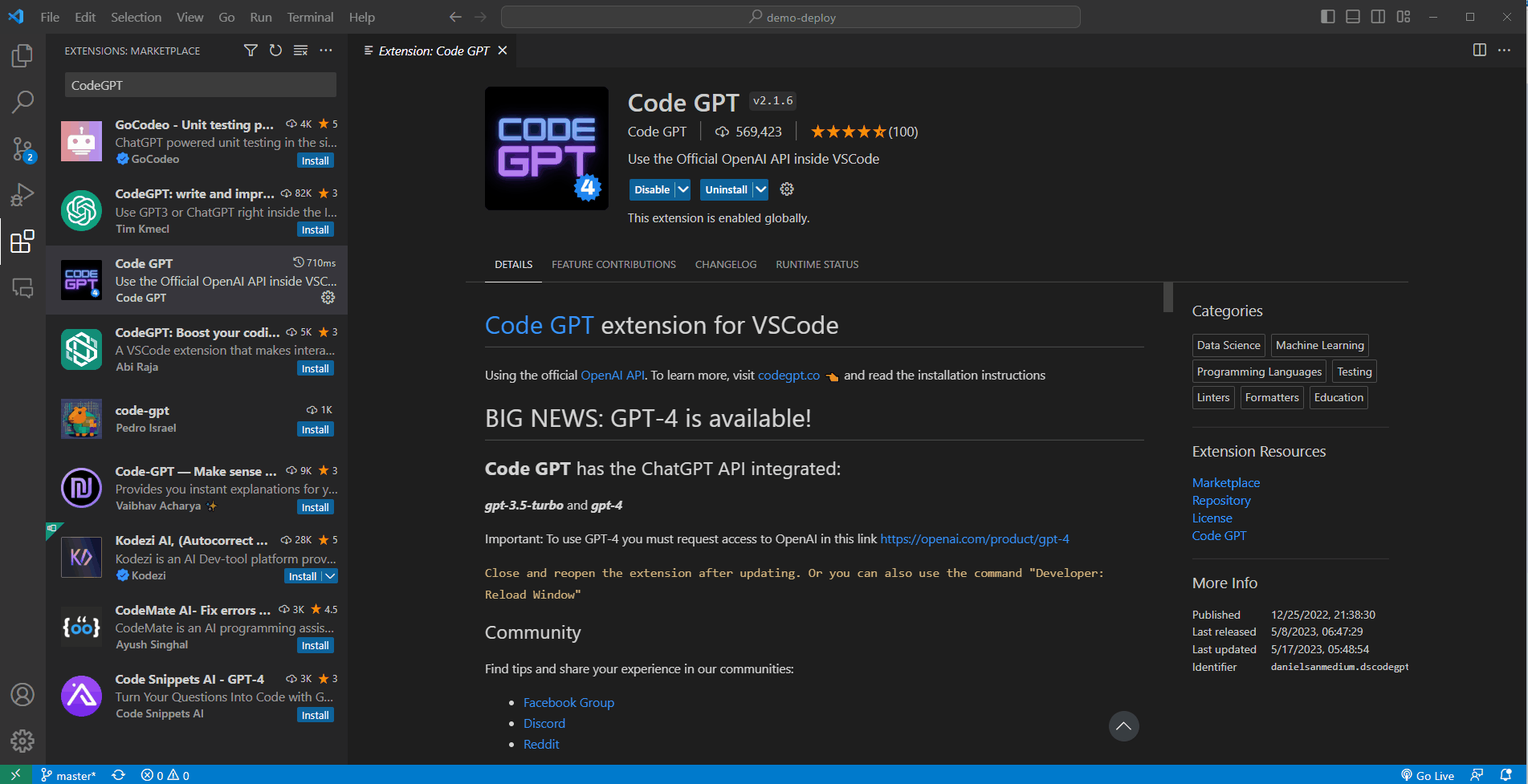 Tích hợp CodeGPT vào Visual Studio Code